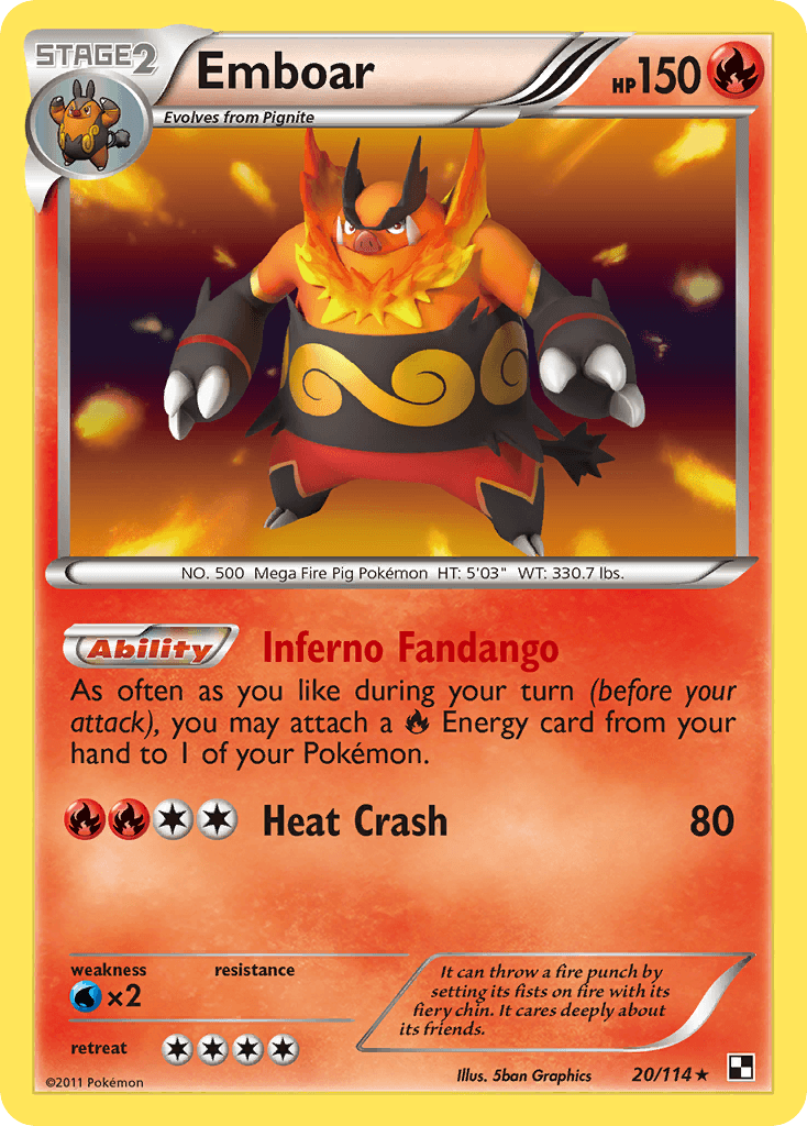 Emboar Black & White card