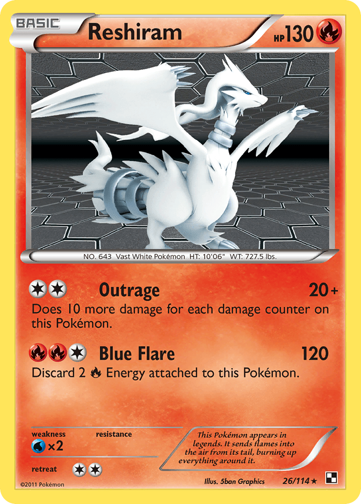 Reshiram Black & White card