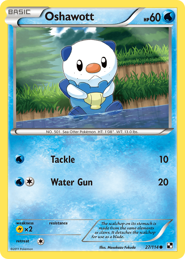 Oshawott Black & White card