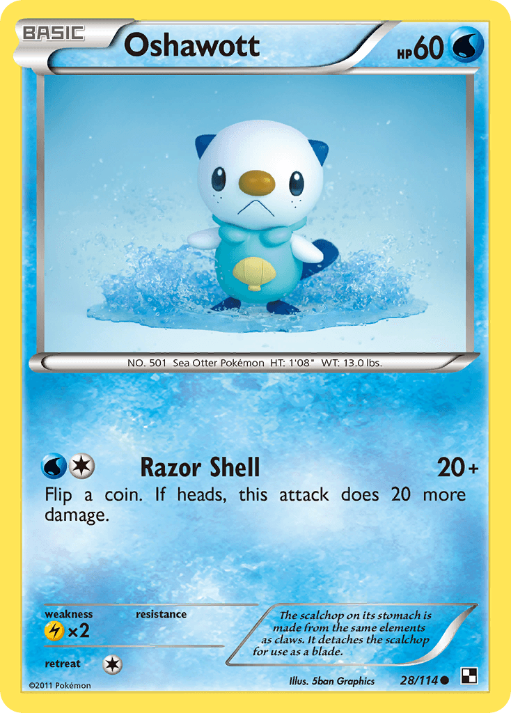 Oshawott Black & White card