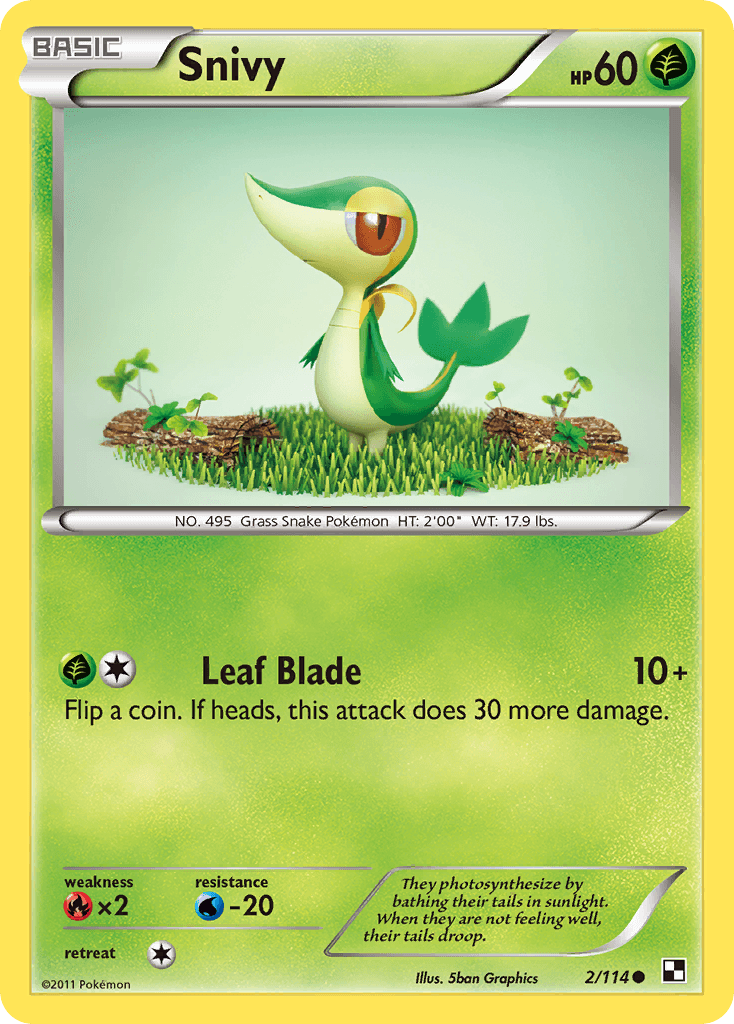 Snivy Black & White card