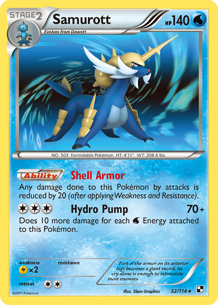 Samurott Black & White card