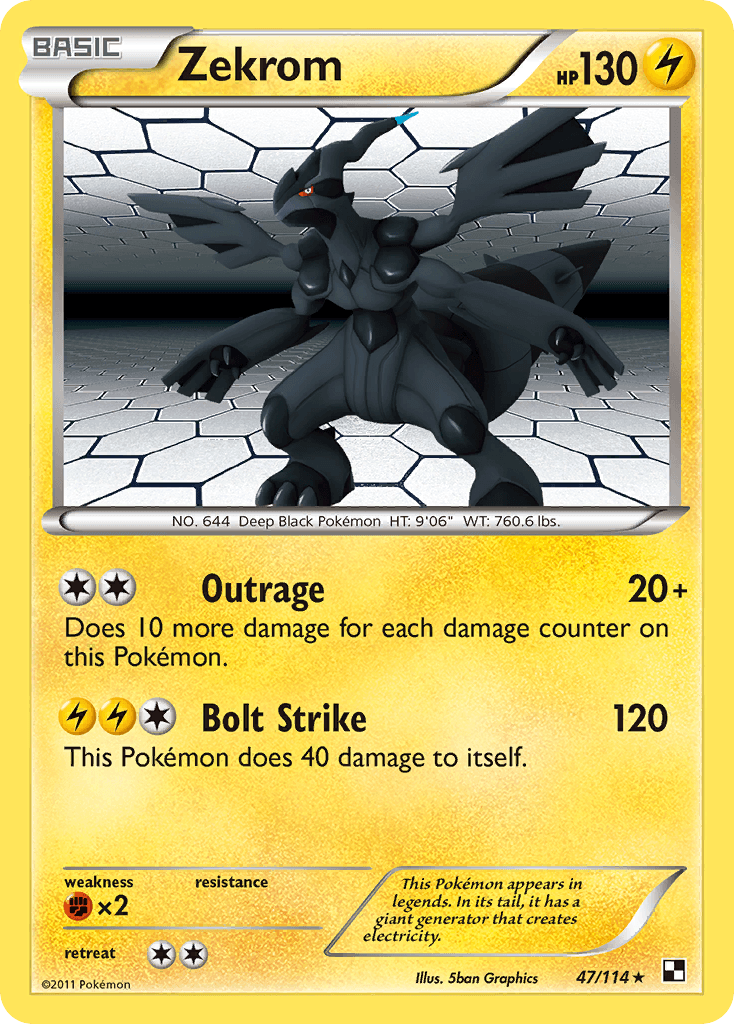 Zekrom Black & White card