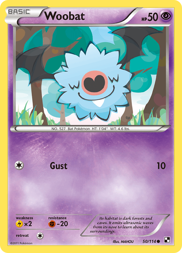 Woobat Black & White card