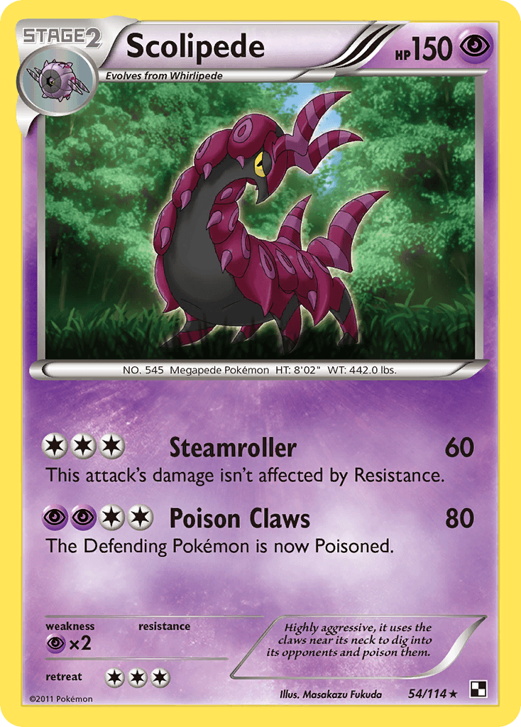 Scolipede Black & White card