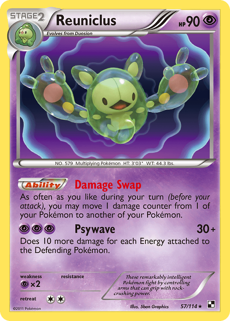 Reuniclus Black & White card
