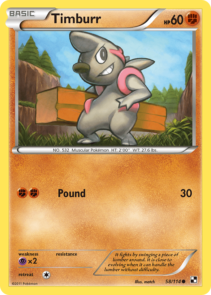 Timburr Black & White card