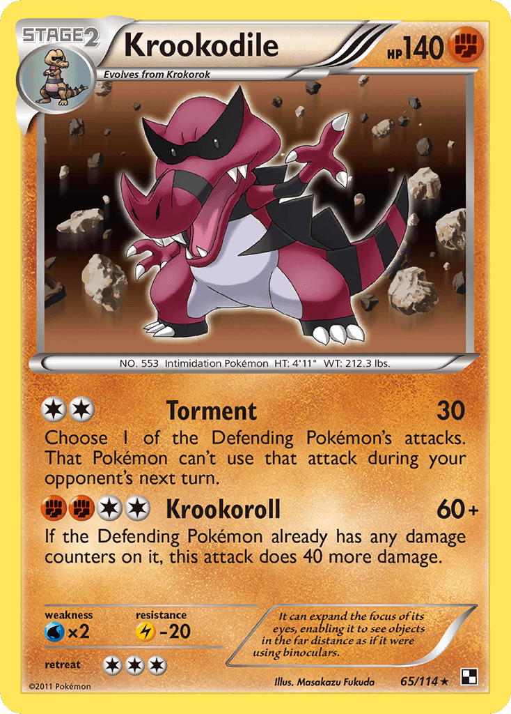 Krookodile Black & White card