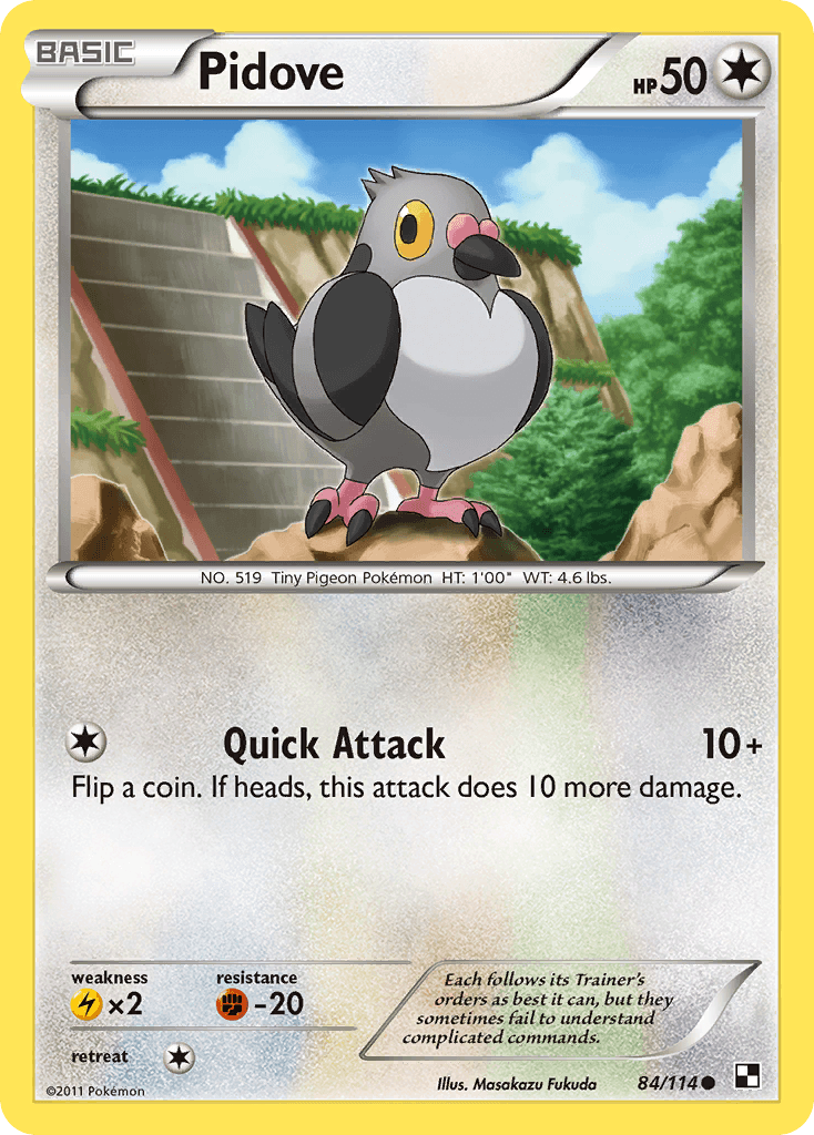 Pidove Black & White card