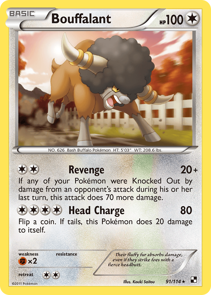 Bouffalant Black & White card