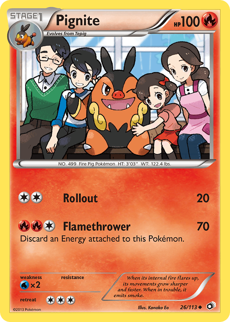 Pignite Legendary Treasures card