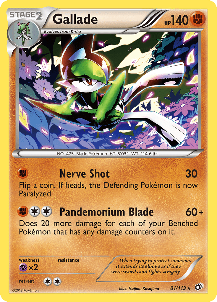 Gallade Legendary Treasures card
