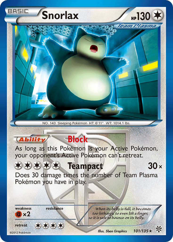 Snorlax Plasma Storm card