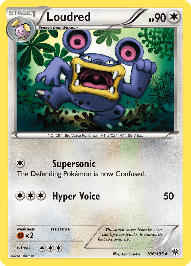 Loudred Plasma Storm card
