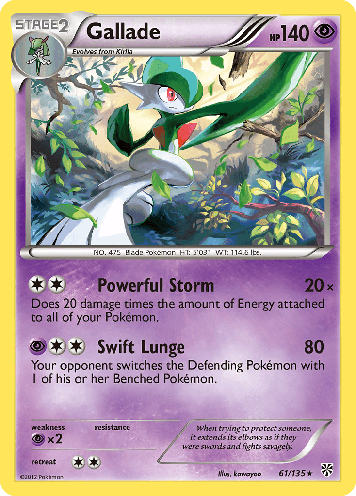 Gallade Plasma Storm card