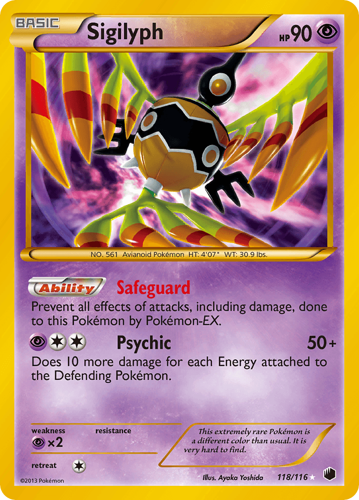 Sigilyph Plasma Freeze card