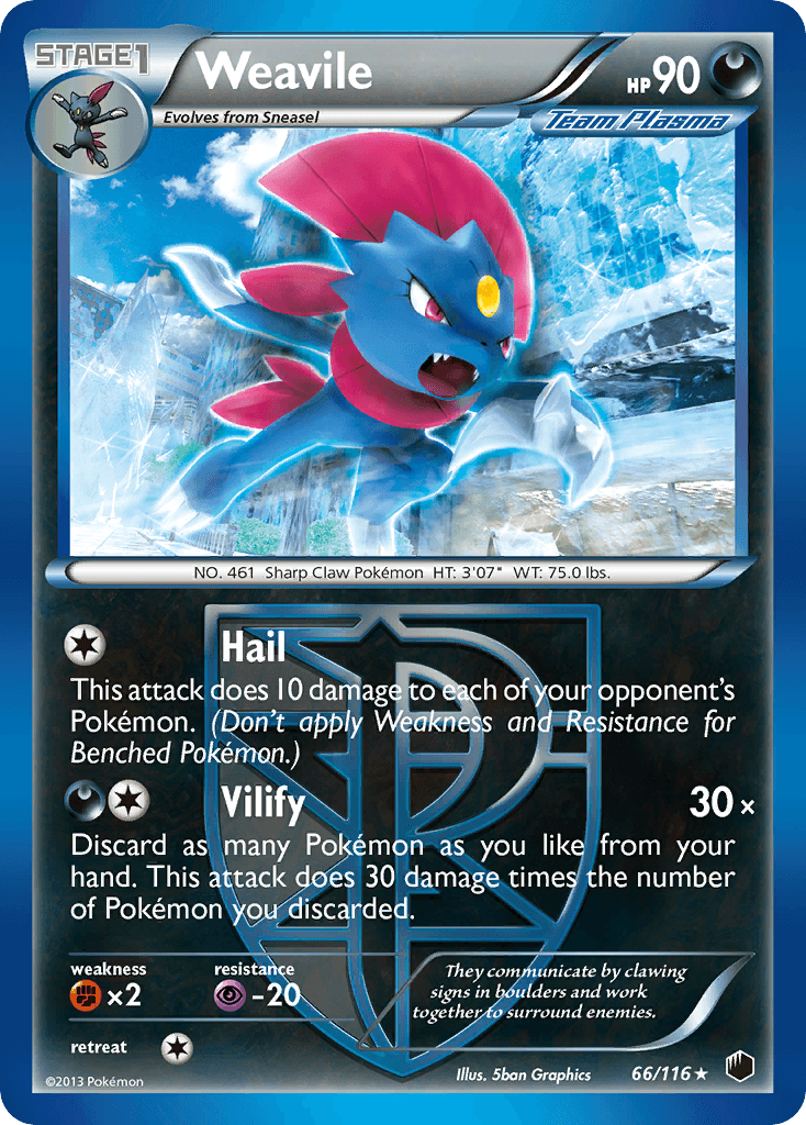 Weavile Plasma Freeze card