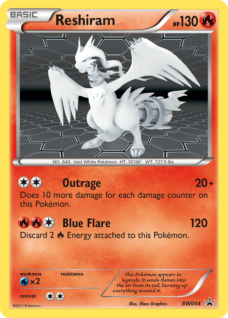 Reshiram BW Black Star Promos card