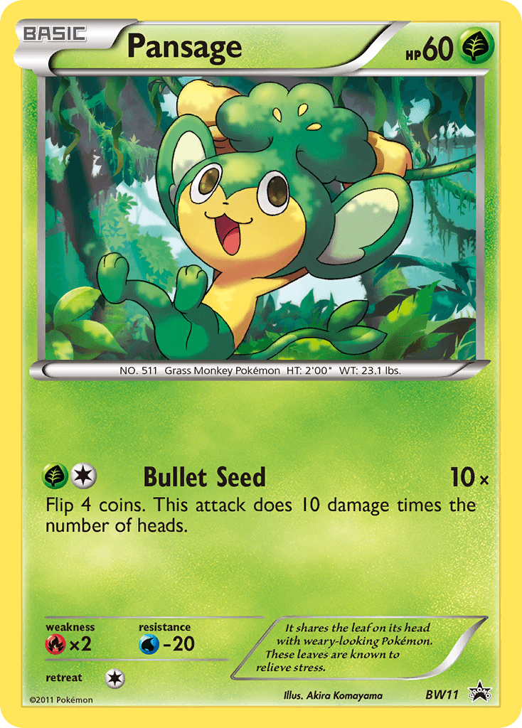 Pansage BW Black Star Promos card