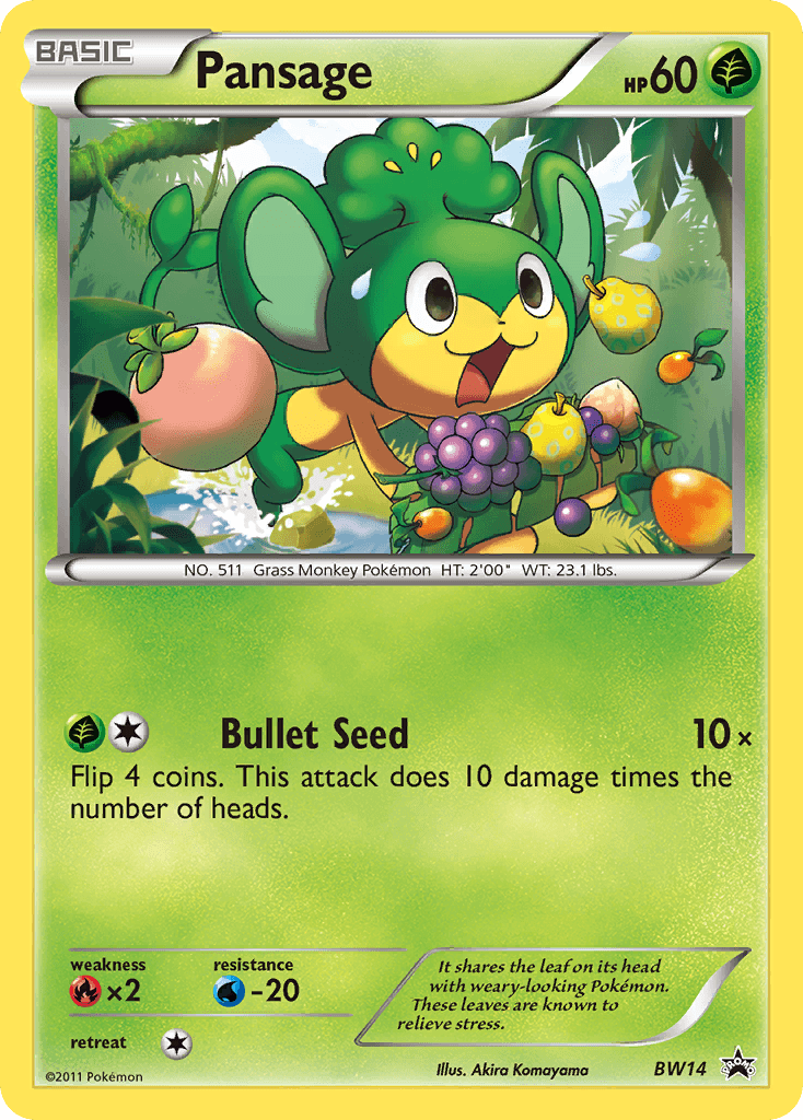 Pansage BW Black Star Promos card