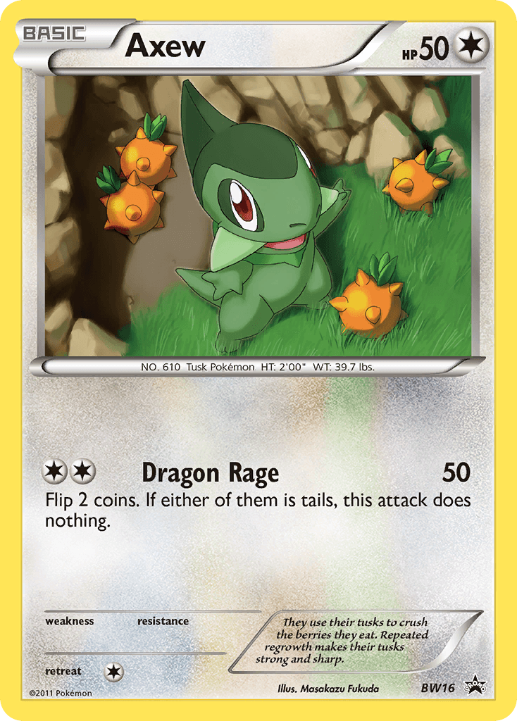 Axew BW Black Star Promos card