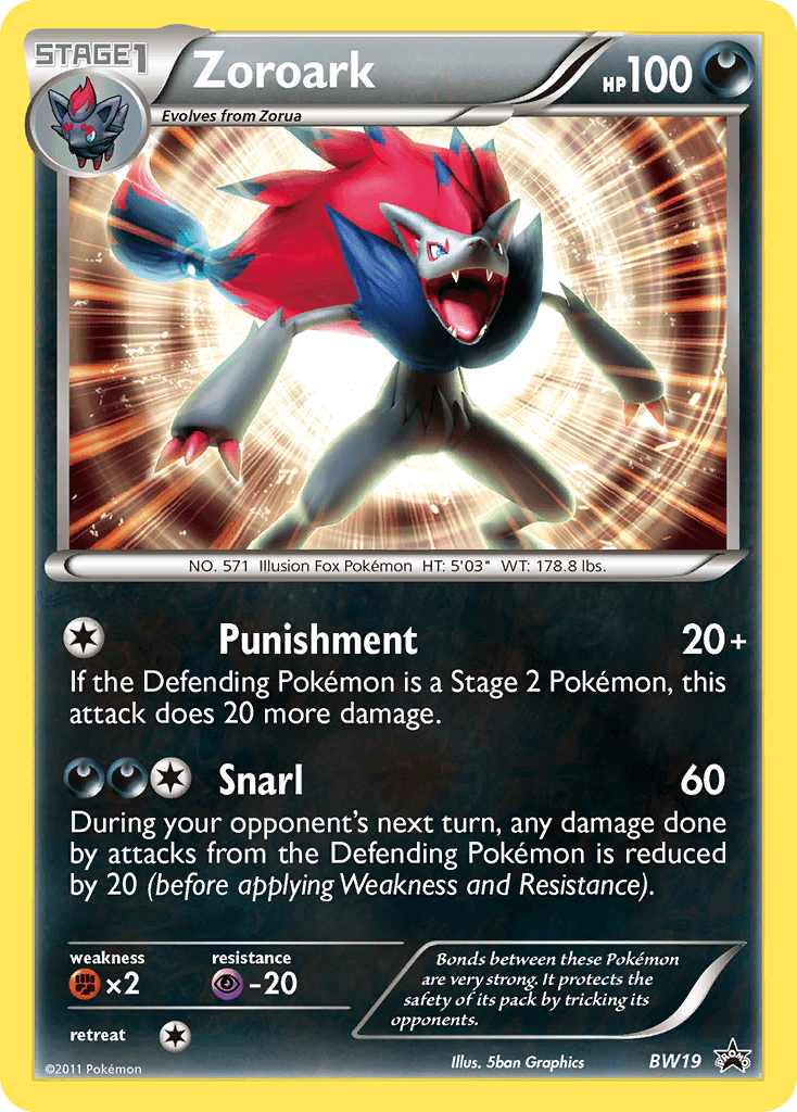 Zoroark BW Black Star Promos card