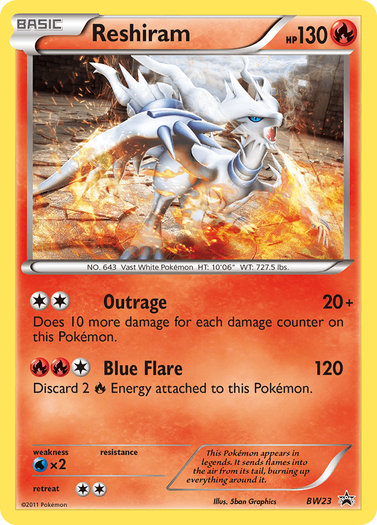 Reshiram BW Black Star Promos card