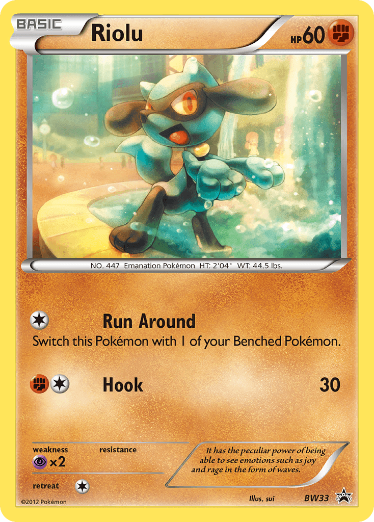 Riolu BW Black Star Promos card