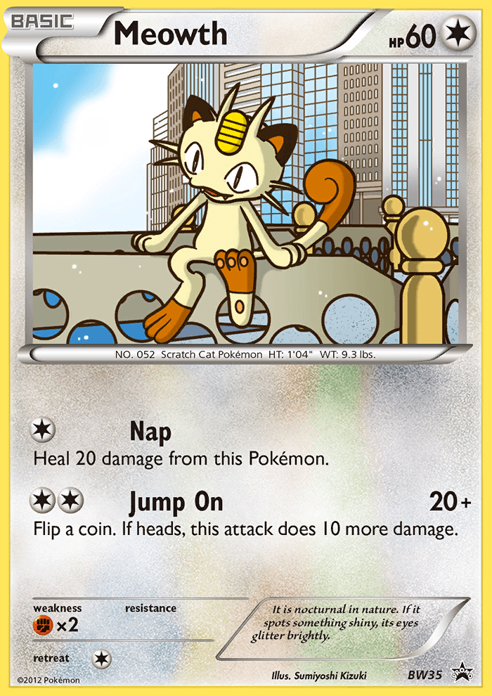 Meowth BW Black Star Promos card