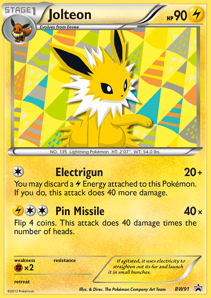 Jolteon BW Black Star Promos card