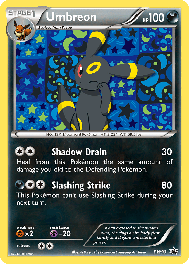 Umbreon BW Black Star Promos card