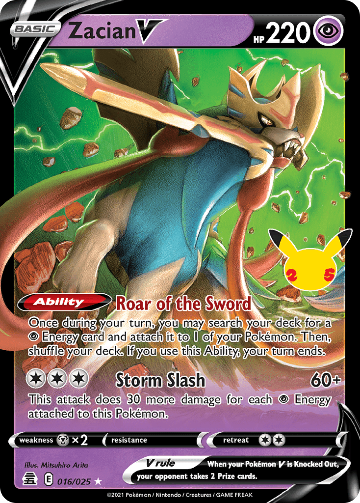 Zacian V Celebrations card