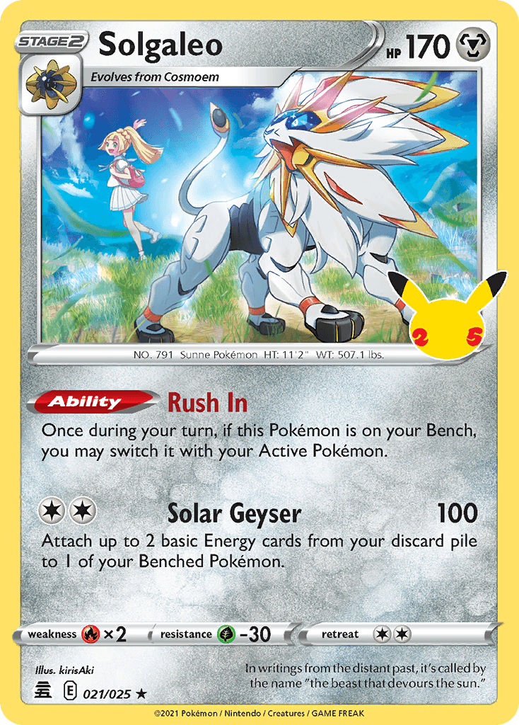 Solgaleo Celebrations card