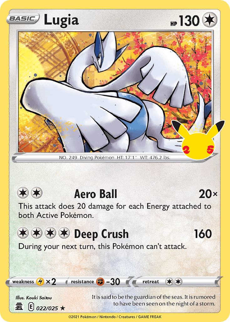 Lugia Celebrations card