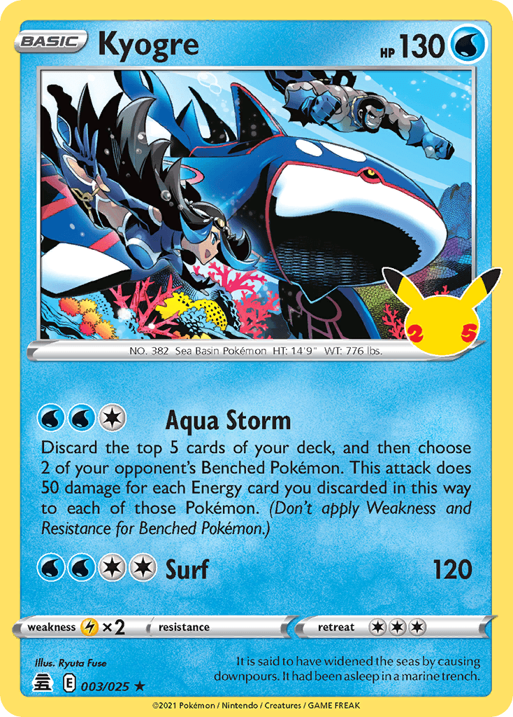 Kyogre Celebrations card
