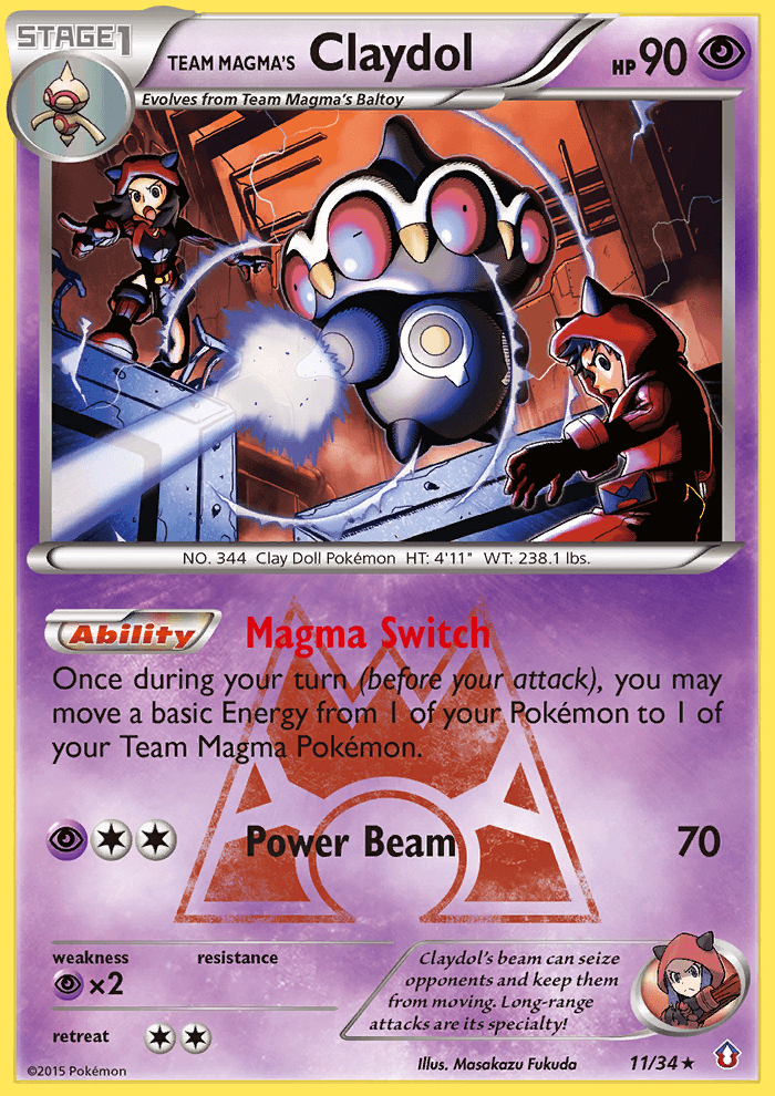 Team Magma's Claydol Double Crisis card