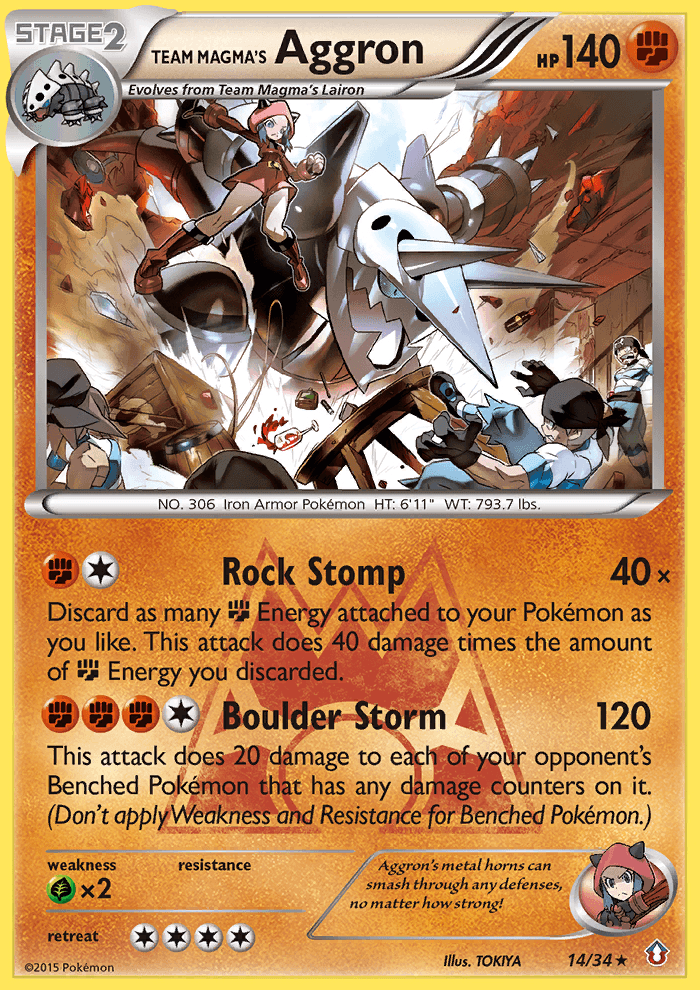 Team Magma's Aggron Double Crisis card