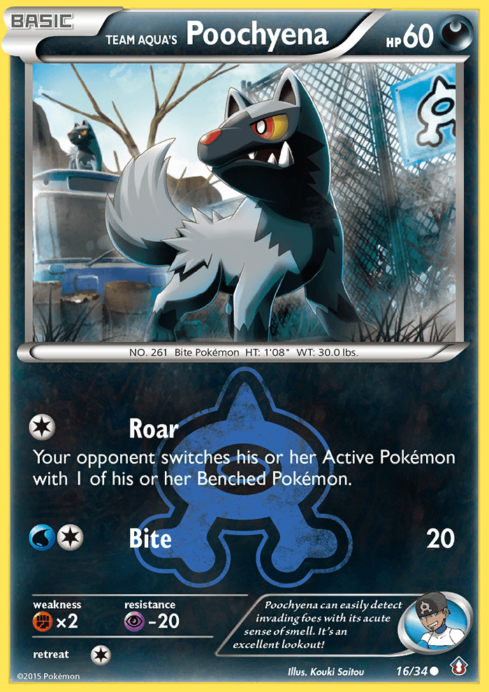 Team Aqua's Poochyena Double Crisis card