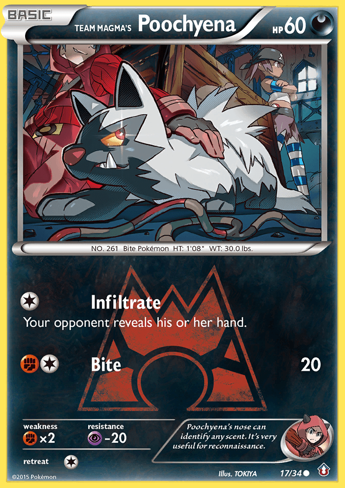 Team Magma's Poochyena Double Crisis card