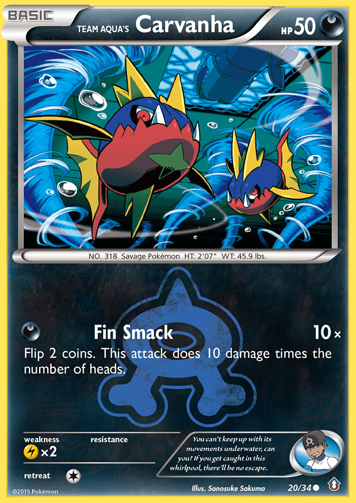 Team Aqua's Carvanha Double Crisis card