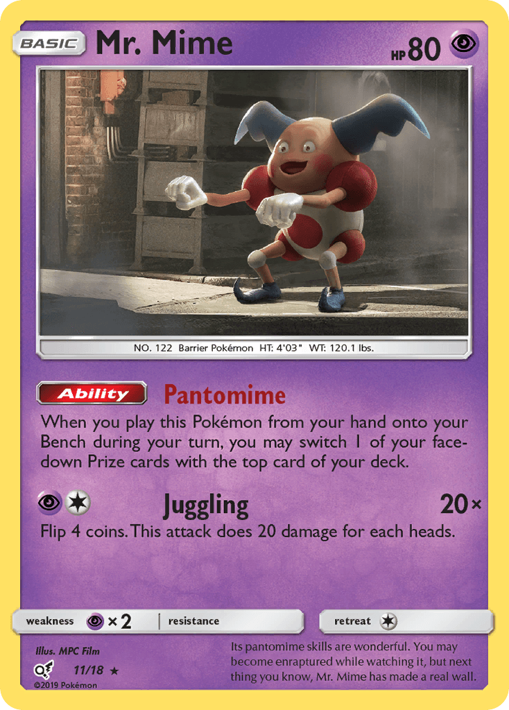 Mr. Mime Detective Pikachu card