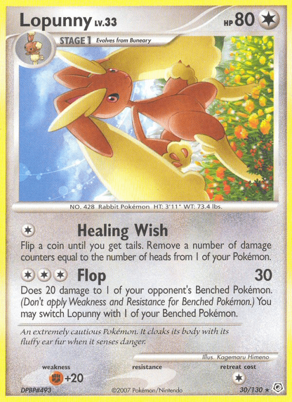 Lopunny Diamond & Pearl card