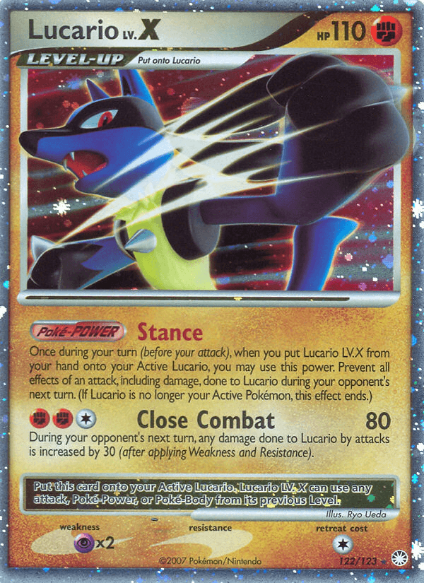 Lucario LV.X Mysterious Treasures card