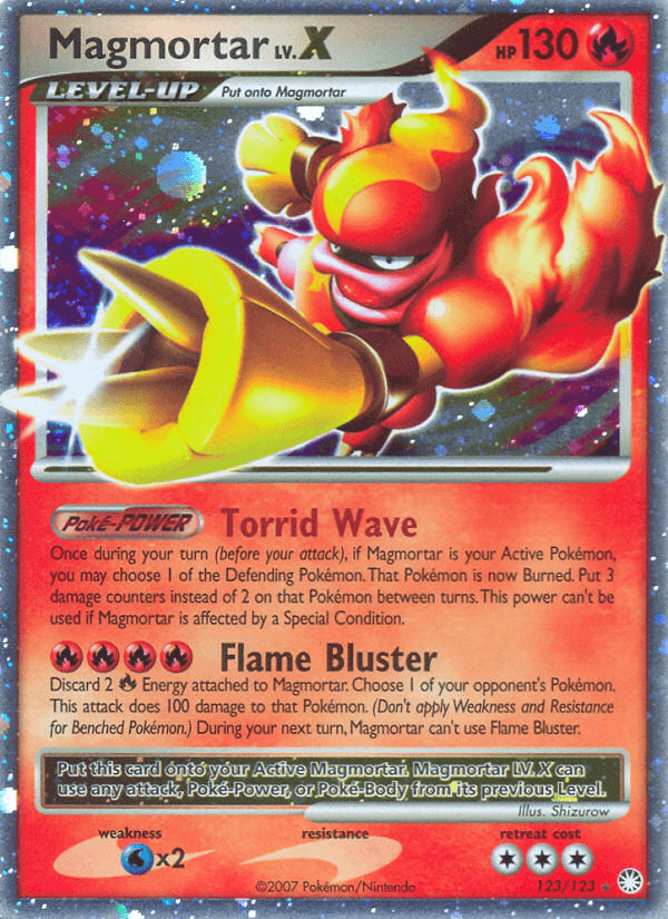 Magmortar LV.X Mysterious Treasures card