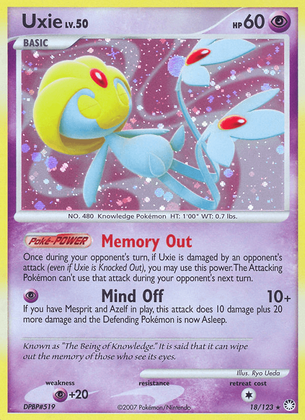 Uxie Mysterious Treasures card
