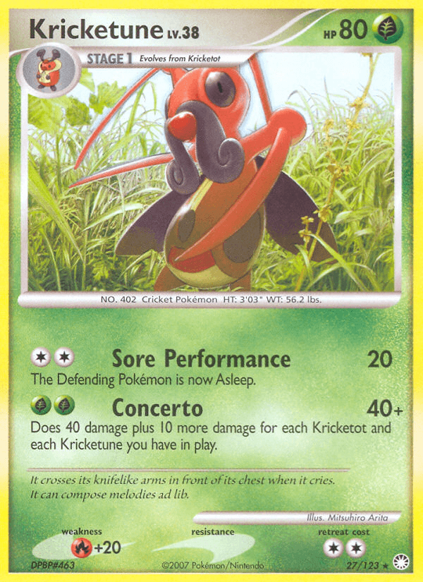 Kricketune Mysterious Treasures card