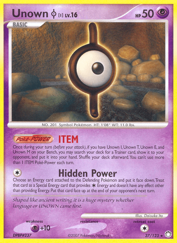 Unown [I] Mysterious Treasures card
