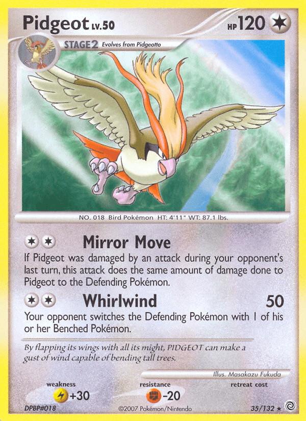 Pidgeot Secret Wonders card