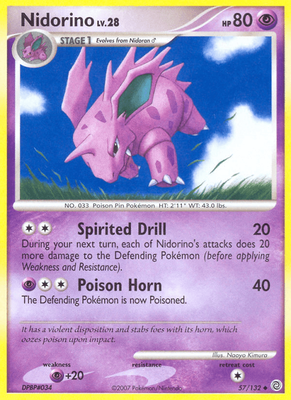 Nidorino Secret Wonders card