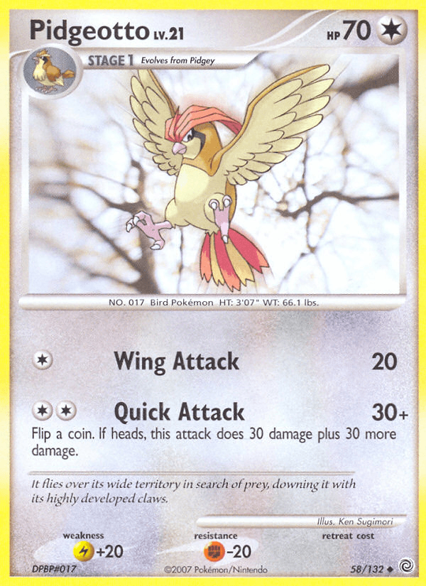 Pidgeotto Secret Wonders card